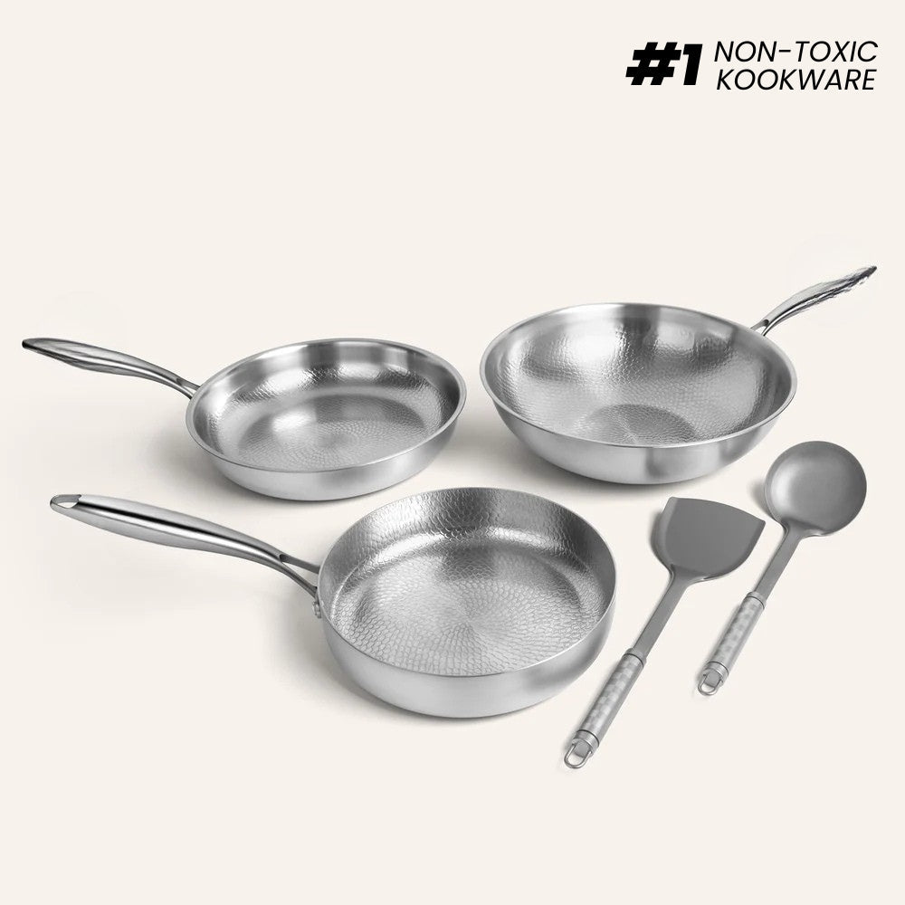 Pure Titanium Hammered Køkkensæt