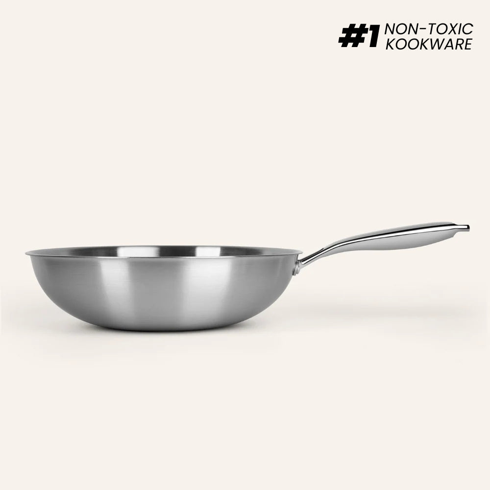 Pure Titanium Fladbundet Wokpande