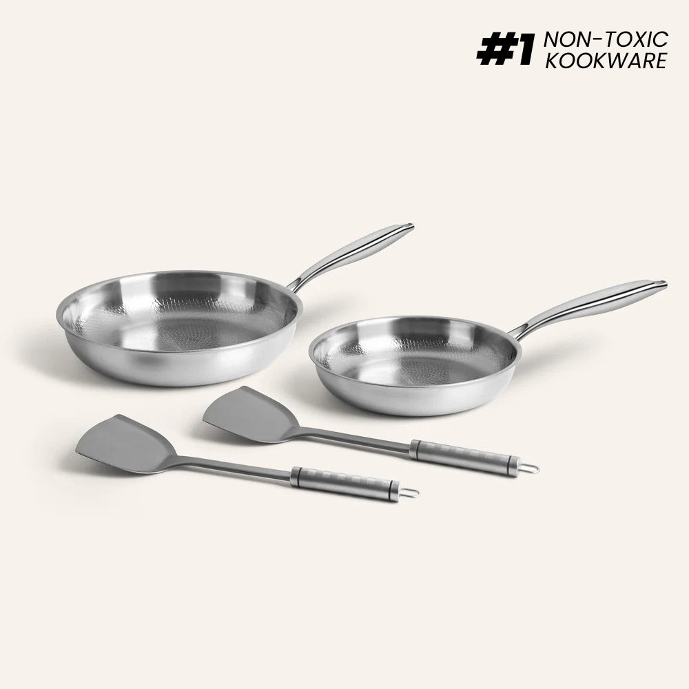 Titanium Køkkenudstyr Duo | Hammeret Pro Panset