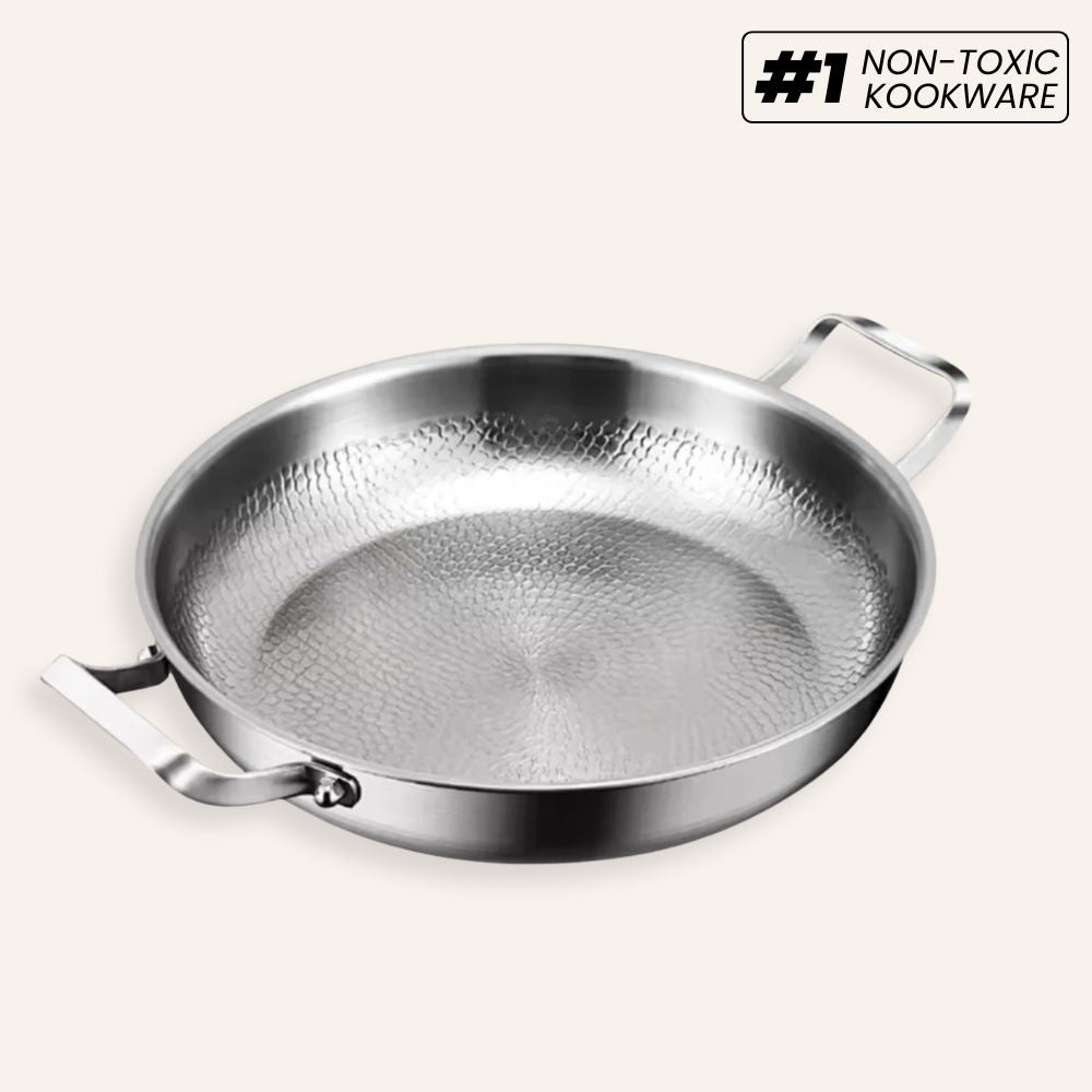 Ren 100% titanium to-håndteres stegepande